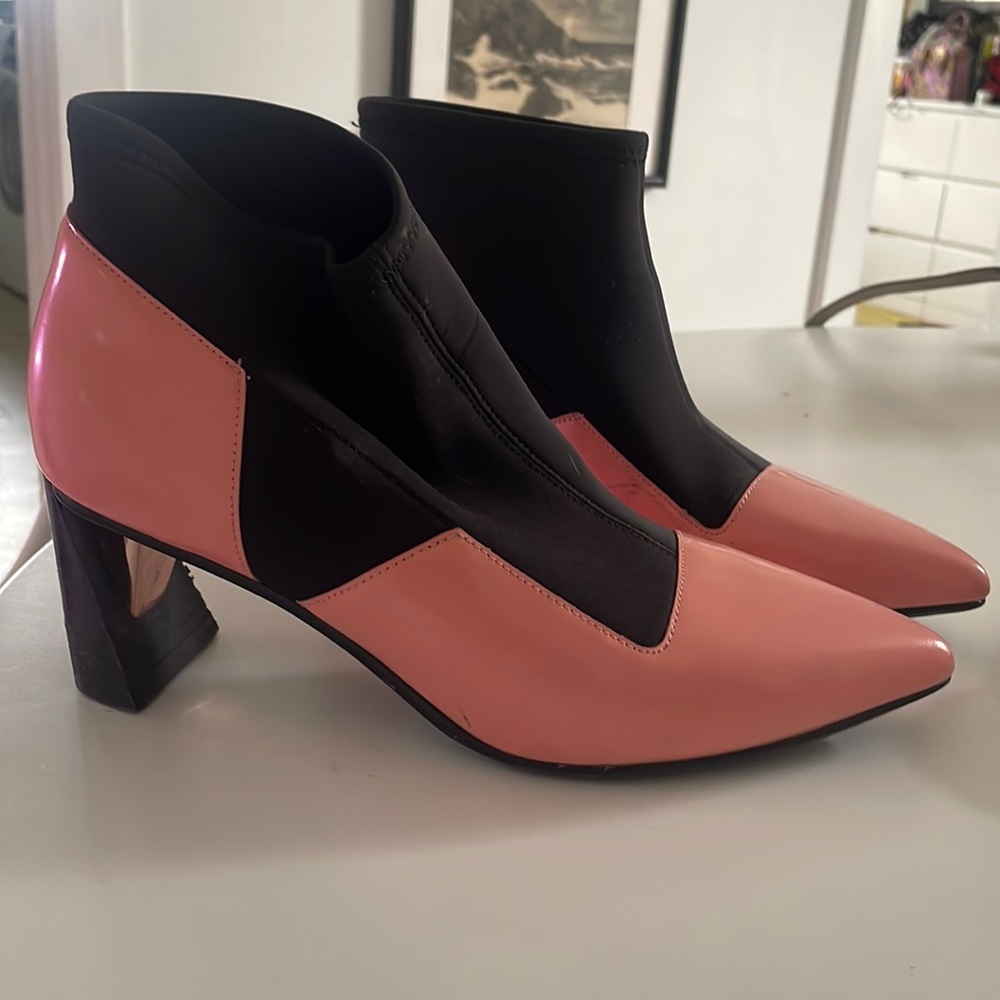 United Nude geometric low heels neoprene detail bootie